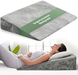 Keilkissen für Bett und Couch, Matratzenkeil, Reflux Kissen [mit 2 Liegezonen], Lesekissen zur Schlaferhöhung Rückenkissen als Bettkopfteil, Betterhöher, Rückenstützkissen, Beinkissen oder Venenkissen