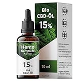 Bio CBD Öl 15% Vollspektrum - Bio Hanf CBD Tropfen mit 1.500 mg Cannabidiol - Hemp-Complete Cannabisöl - 10 ml
