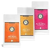 Alveus Premium Tee Set 3x 100g (Tüte) - Mellow Mandarine, Morning Melody & From Paris with Love – Grüner Tee Lose – Aromatisierte Kräutertee Mischung perfekt für Entspannung & Genuss – ca. 120 Tassen