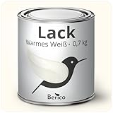 Berico Buntlack - Warmes Weiss/RAL-9010 Reinweiss - 0,7 Kg - 4in1 Premium Acryllack - Für Innen und Außen