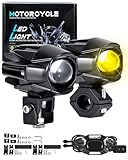 60W led Motorrad Zusatzscheinwerfer 9v -60v Runde LED Nebelscheinwerfer IP68 Spotlights 5 Blitzmuster mit Beam-Kit und 2 Montagehalterungen für Motorrad ATV UTV Dirt Bike 4x4 Pickup Truck Boot
