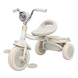 UBRAVOO Baby Dreirad, Klappbares Kleinkind-Dreirad mit Pedalen, Coole Lichter, Robuste Räder und Bequemer Sitz, Baby Erstes Lauflern-Dreirad für 1-5 Jahren im Alter Mädchen und Jungen (Weiß)