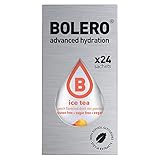 Bolero ICE TEA PEACH 24x3g | Saftpulver ohne Zucker, gesüßt mit Stevia + Vitamin C | geeignet für Kinder, Sportler und Diabetiker | glutenfrei und veganfreundlich | Pfirsich-Eistee-Geschmack