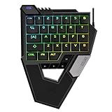 DeLUX 34 Tasten Professionelle Gaming-Tastatur, Magnetische Einhandtastatur, Schneller Auslöser, 8K Hz Abfragerate, Individuell Strukturierte Tastenkappen, mit Web-Treiber (RTS1)