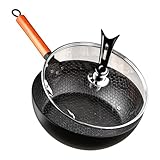 Bratpfanne – Antihaft-Pfanne | Antihaft-Pfanne | Gusseisen-Pfannen mit Deckel | Eisengusstopf mit Deckel | Induktionskochpfanne für Outdoor-Camping, Wohnung, Familien-Picknick-Frühstück
