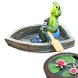 Tierstatuen für den Außenbereich, schwimmende Teich-Dekoration, Skulptur, schwimmende Harz-Froschschildkröten-Figuren für Aquarium, Garten, Schwimmbad, Terrasse, Hof, , Teich