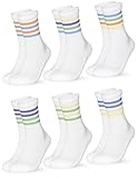 Occulto Herren Retro Tennissocken 6er Pack (Modell: Roger) 80s 43-46