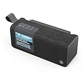 Hama Radio Digitalradio mit Bluetooth und Akku DR200BT (Tragbare Box, mobiles Radio mit DAB/DAB+/FM, Farbdisplay, aufladbarem, Aux, USB-C, 8h Spielzeit) schwarz, klein