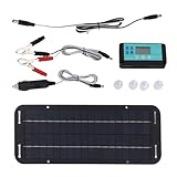 Solar Panel Battery Warding - Trickle Lader Eco -Kit, Mobile Compact Solar Ladegerät | Energieeinsparung im Freien Ladesystem für Bootscampingfahrzeug -RV -Notfall -Setup mit Saugnäpfen