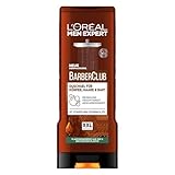 L'Oréal Men Expert XXL Duschgel und Shampoo für Männer, Duschbad zur Reinigung von Körper, Haar, Gesicht und Bart, Herren Körperpflege mit holzigem Duft und Zedernholzöl, Barber Club, 1 x 400 ml