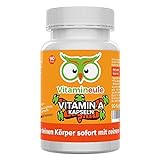 Vitamin A Kapseln - hochdosiert mit 10000 IE / 3000 µg - Qualität aus Deutschland - vegan - laborgeprüft - Retinylacetat/Retinol ohne Zusätze - Augenvitamine - für Haut & Augen - Vitamineule®