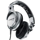 Shure SRH940-SL-EFS, geschlossener Kopfhörer/Over-ear, schwarz/silber, Premium, Referenz-/Studiokopfhörer, geräuschunterdrückend, faltbar, Kabel austauschbar, Velourpolster, linearer Frequenzgang