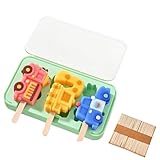 QOKLIYUI Coole und kompakte Mini Eisformen mit Holzstäbchen, Silicagel Eisformen mit Stäbchen, Silikon Eisformen, D