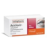 Aciclovir-ratiopharm Lippenherpescreme: Herpescreme zur lindernden Therapie von Schmerzen und Juckreiz bei Bläschen an den Lippen, 2 g Creme