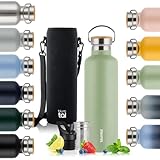 Blumtal Thermosflasche 500ml - doppelwandige Trinkflasche Edelstahl 500ml - Isolierflasche 500ml BPA frei - Edelstahl Trinkflasche/Teeflasche - Trinkflasche Thermo 500ml - Sportflasche - Summer Green