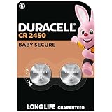 Duracell CR2450 Knopfzellen (2 Stück), CR 2450 Lithium-Knopfzellen 3 V