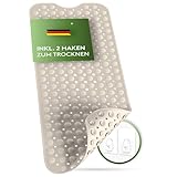 SilverRack Badewannenmatte 100x40 cm (Beige) - Antirutschmatte Badewanne BPA frei für Kinder und Babys - Duschmatte schimmelresistent & maschinenwaschbar - Badematte rutschfest