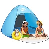 Purebox Strandmuschel Pop Up 1-3 Personen/3-4 Personen Modelle, Pop Up Strandmuschel mit UV Schutz, UPF 50+ Strandzelt, Automatisches Tragbarer Strandzelt Wurfzelt für Familie Camping Garten Strand