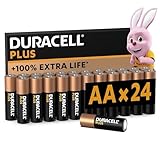 Duracell Plus Batterien AA, 24 Stück, langlebige Power, AA Batterie für Haushalt und Büro
