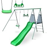 HyperMotion XXL Gartenspielplatz für Kinder 3+, Schaukel, Gymnastiktrapez & Rutsche – Robuste Konstruktion, Ideal für den Außenbereich, Spielplatz für Kinder für Garten, Swing HYP12