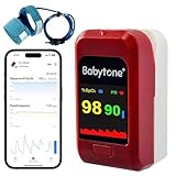 Babytone Pulsoximeter für Babys und Erwachsene, tagbares Blutsauerstoff Fingeroximeter, Herzfrequenzmesser mit Alarm und Gesundheitsberichte