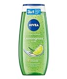 NIVEA Lemongrass & Oil Duschgel (250 ml), pH-hautneutrale Pflegedusche mit belebendem Zitronengras-Duft, verwöhnende Dusche mit pflegenden Ölperlen