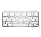 Logitech MX Keys Mini for Mac - kabellose Bluetooth Tastatur, für MacBook Pro, MacBook Air, iMac, iPad, Tasten Hintergrundbeleuchtung, Suisse/Schweizer QWERTZ-Layout - Pale Gray [Bulk]