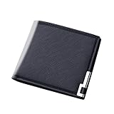 JPXXFM ID Kurzer Brieftasche Solid Color Männer öffnen Geldbeutel mehrerer Kartenschlitze Clutch Taxi -Brieftasche (schwarz, eine Größe)