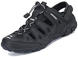 SAGUARO Trekking & Wandersandalen für Herren Damen mit Geschlossene Zehe Sommer Outdoor Sport Sandalen Bequem Atmungsaktiv Trekkingsandalen Schwarz 43 EU