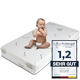 Kindermatratze 60x120cm mit Dicke 10 cm | OEKO-TEX® und CertiPUR™ | Matratze 60x120 Baby für Kinderbett oder Neugeborene | abnehmbarer, waschbarer Bezug aus Aloe Vera | Reisebett matratze 60x120