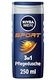 NIVEA MEN Sport Duschgel (250 ml), pH-hautfreundliche Pflegedusche mit vitalisierendem Duft, Männer Duschgel mit Mineralien für Körper, Gesicht und Haar