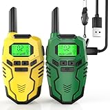 Inspireyes Walkie Talkie Kinder Aufladbar 2er Set, 2-Wege-Radio 16 Kanäle, Kinderspielzeug Geeignet für Outdoor, Wandern, Reisen, Camping, Geschenke für Kinder von 3-12 Jahren