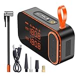 Tragbarer Reifenfüller, Auto montierte Luftpumpe, 130 PSI elektrischer kabelloser Kompressor, Hochspannung, kabelloses Design, kompakt, 16 x 8,7 x 4,8 cm, für Motorrad und Auto