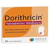 Dorithricin Halstabletten Waldbeere 20 Lutschtabletten bei Halsschmerzen & Schluckbeschwerden - bekämpft Bakterien & Viren - Waldbeergeschmack ab 2 J