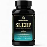 Pure Mastery® Pure Sleep Nährstoffkomplex mit Melatonin, Melisse, Passionsblume, Ashwagandha, Hopfen, B-Vitaminen, Magnesium und Aminosäuren - 90 Kapseln. Vegan und laborgeprüft.