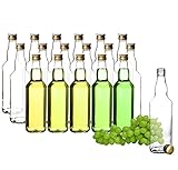 BigDean 18x Glasflaschen 500ml mit Schraubverschluss in Gold - Flasche zum Befüllen von Saft, Likör, Milch &Öl - Milchflasche Saftflasche Ölflasche Schraubflasche