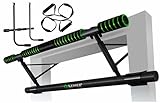 KESSER® 4in1 Premium Klimmzugstange inkl. DIP-Station & Power Ropes, klappbare Türreck, sichere Türrahmen einhängen, Montage zu Hause ohne Schrauben, Pull Up Bar für Crossfit, Grün