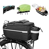 HAOIOPM Fahrradtasche für Gepäckträger,10L Isoliertasche Gepäckträgertasche,3 in1 Multifunktionale Stammkühltasche,Wasserdicht I mit Tragegriff und Schultergurt I Regenschutz Reflektierend