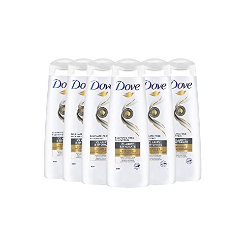 Dove SHAMPOO Clarify & Hydrate Haarpflege für schnell fettendes Haar reinigt das Haar sanft und schonend 6 x 250 ml, 1500 ml