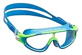 Cressi Baloo Goggles - Einscheibenbrille zum Schwimmen, Schwimmbad und Schnorcheln, Hellblau/Limette, 2/7 Jahre, Junior Unisex