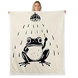 Homewish Wurfdecke 130x150cm Lustiger Frosch Fleecedecke Traditionelles Japanisch Fuzzy Decke Süßes Tier Decke Kinder Jungen Erwachsene Männer Retro Tinte Malerei Kunst Anime Dekor