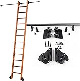 Hardware-Kit für verschiebbare Bibliotheksleiter, rollende Bibliotheksleiter, Hardware-Kit für verschiebbare Schienen, 2 m, 3 m, 4 m, 5 m, 6 m | Schiebeleiterschiene für Bibliothek