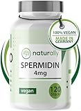 naturally Spermidin Kapseln hochdosiert [120 Stück] – 4 mg pro Kapsel aus Weizenkeimen, Spermidin Pulver, vegan, ohne Zusätze