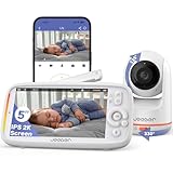 jeeber 2K/3MP Babyphone mit Kamera und APP, 360 Grad, 5' WLAN Video Babyfone, HDR-Nachtsicht, Weinen/Bewegungs/Geräusch-Erkennung, Temperaturanzeige, hohe Reichweite, Bereich alarme, ohne ABO