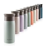 eppikan eppiToGo Edelstahl Thermobecher- Isolierbecher, Kaffee-to-go Becher, 350 ml, 500 ml Travel Mug, Autobecher, auslaufsicher mit hygienischer 360°-Trinköffnung (Powder Green, 350 ml)