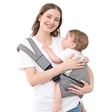 GAGAKU Kindertrage Seitlich Babytragetuch Trage Baby mit Rutschfestem Hüftsitz Tragetuch Kleinkind Hüfttrage Kleinkindtrage Ergonomischer Tragehilfe Babytrage ab 6 monate (6.4-20 kg) - Grau