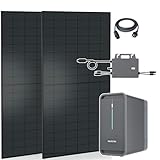 Balkonkraftwerk 1300W Solaranlage mit Speicher 2240Wh, 800W TSUN Micro Wechselrichter WiFi Bluetooth, 2x500W Bifazial Solarmodule Vollschwarz, Photovoltaik PV Anlage mit Marstek Solarspeicher B2500