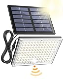 ONLYWIN Solarlampen für Außen mit Bewegungsmelder, 113 LED Solar Lampe Outdoor mit Linse, IP65 Wasserdicht, 3 Modi, Solarleuchten für Außen für Garten, Terrasse, Veranda, Garage, 1 Stück
