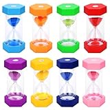 SAMISO Sanduhren Set,Sanduhr Für Kinder,8 Stück Buntes Sanduhren Set(Macaron-Farben),Dekorative Sanduhr,Küchentimer,Zeitanzeige 1-2-3-5-10-15-20-30Min für Küchen,Wohnungen,Büros,Schule