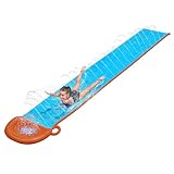 Bestway H20GO Single Water Slide, 4.88 m Inflatable Slip and Slide with Built-In Sprinklers, Blau, Gelb